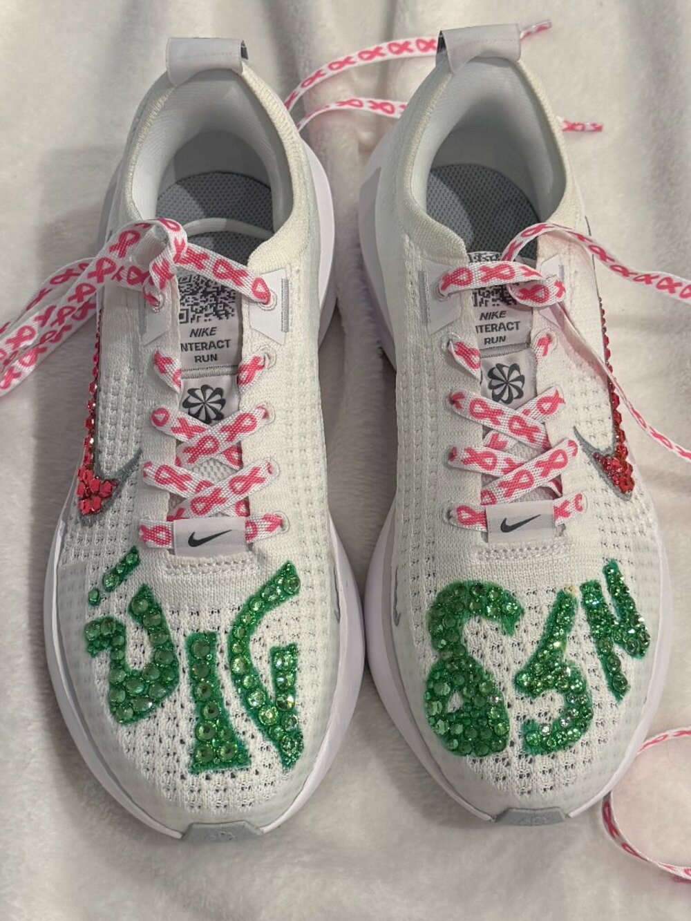 Bedazzled "Mazal Tov" Nike Interact Run | Custom Crystal | Ladies' 7.5